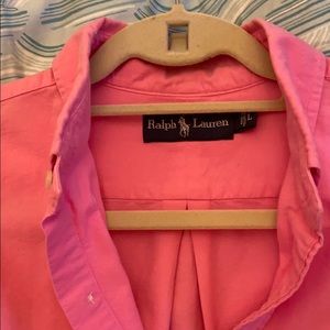 Pink button down shirt